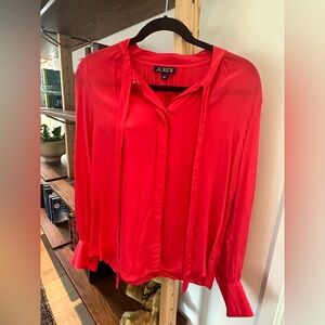 J.Crew Red Tie Neck Blouse – Long Sleeve – Size 6